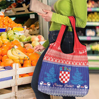 Croatia Christmas Grocery Bag Coat Of Arms Sretan Bozic