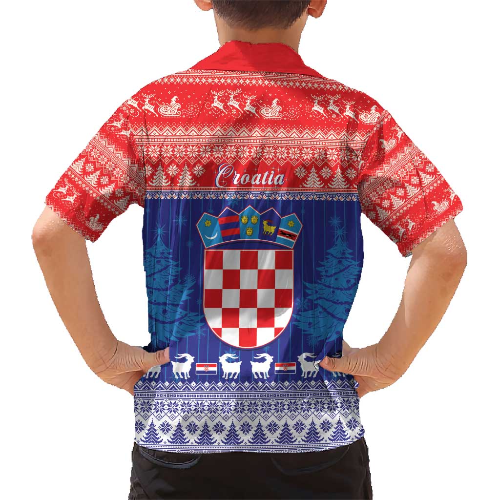 Croatia Christmas Hawaiian Shirt Coat Of Arms Sretan Bozic - Wonder Print Shop