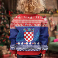 Croatia Christmas Kid Ugly Christmas Sweater Coat Of Arms Sretan Bozic - Wonder Print Shop