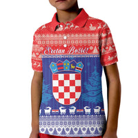 Croatia Christmas Kid Polo Shirt Coat Of Arms Sretan Bozic - Wonder Print Shop