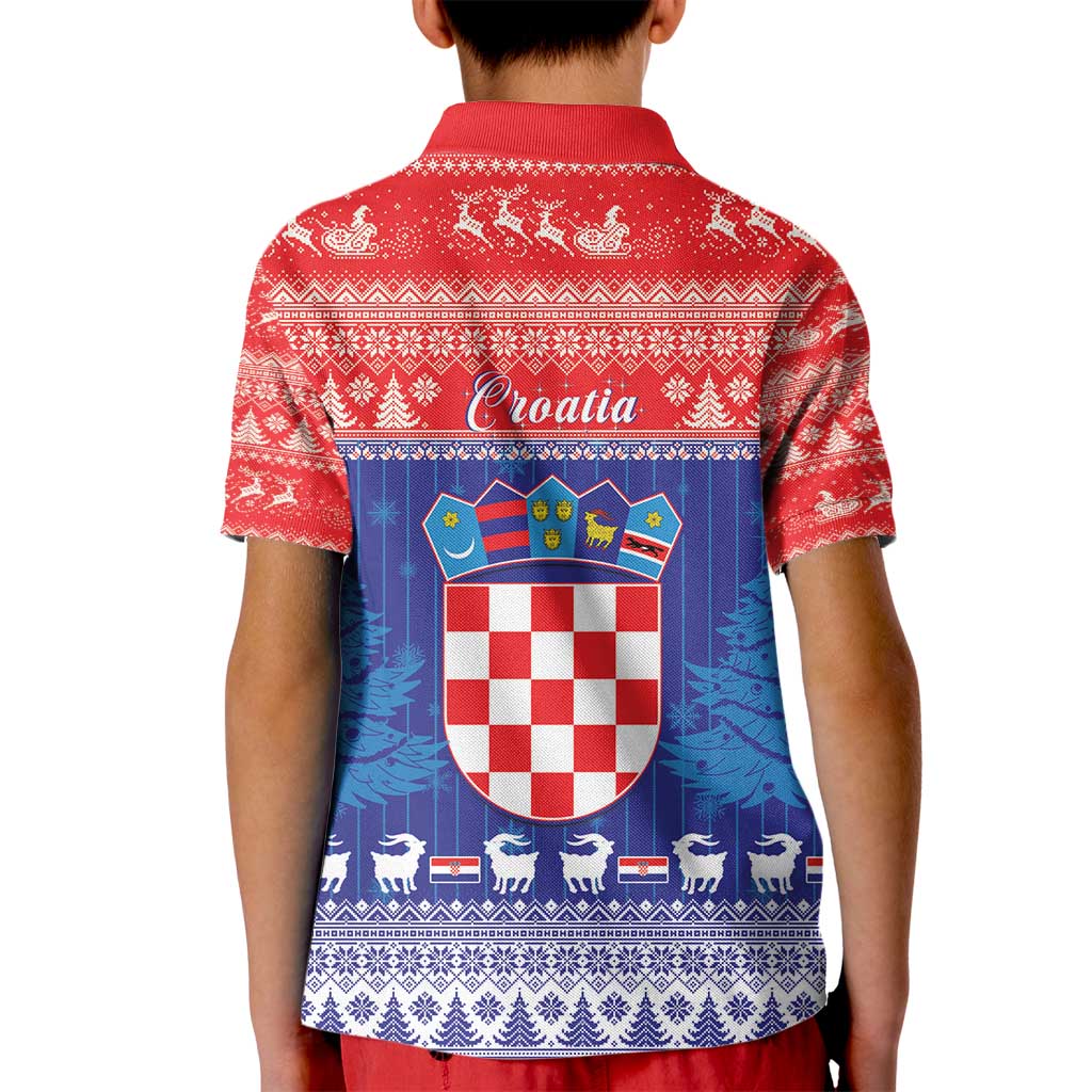 Croatia Christmas Kid Polo Shirt Coat Of Arms Sretan Bozic - Wonder Print Shop