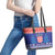Croatia Christmas Leather Tote Bag Coat Of Arms Sretan Bozic - Wonder Print Shop
