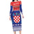 Croatia Christmas Long Sleeve Bodycon Dress Coat Of Arms Sretan Bozic - Wonder Print Shop