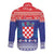 Croatia Christmas Long Sleeve Button Shirt Coat Of Arms Sretan Bozic - Wonder Print Shop