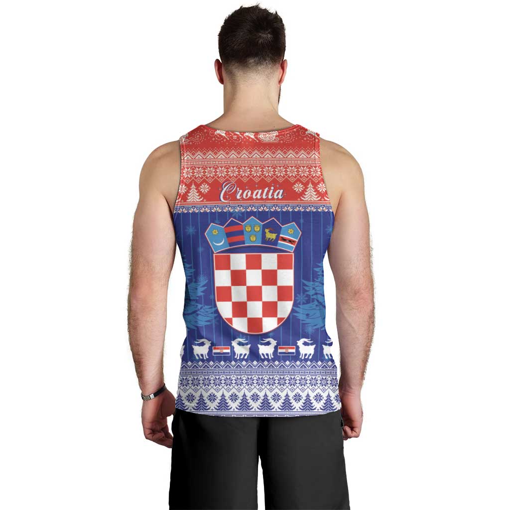 Croatia Christmas Men Tank Top Coat Of Arms Sretan Bozic - Wonder Print Shop