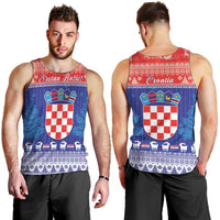 Croatia Christmas Men Tank Top Coat Of Arms Sretan Bozic - Wonder Print Shop