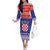 Croatia Christmas Off The Shoulder Long Sleeve Dress Coat Of Arms Sretan Bozic - Wonder Print Shop