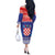 Croatia Christmas Off The Shoulder Long Sleeve Dress Coat Of Arms Sretan Bozic - Wonder Print Shop
