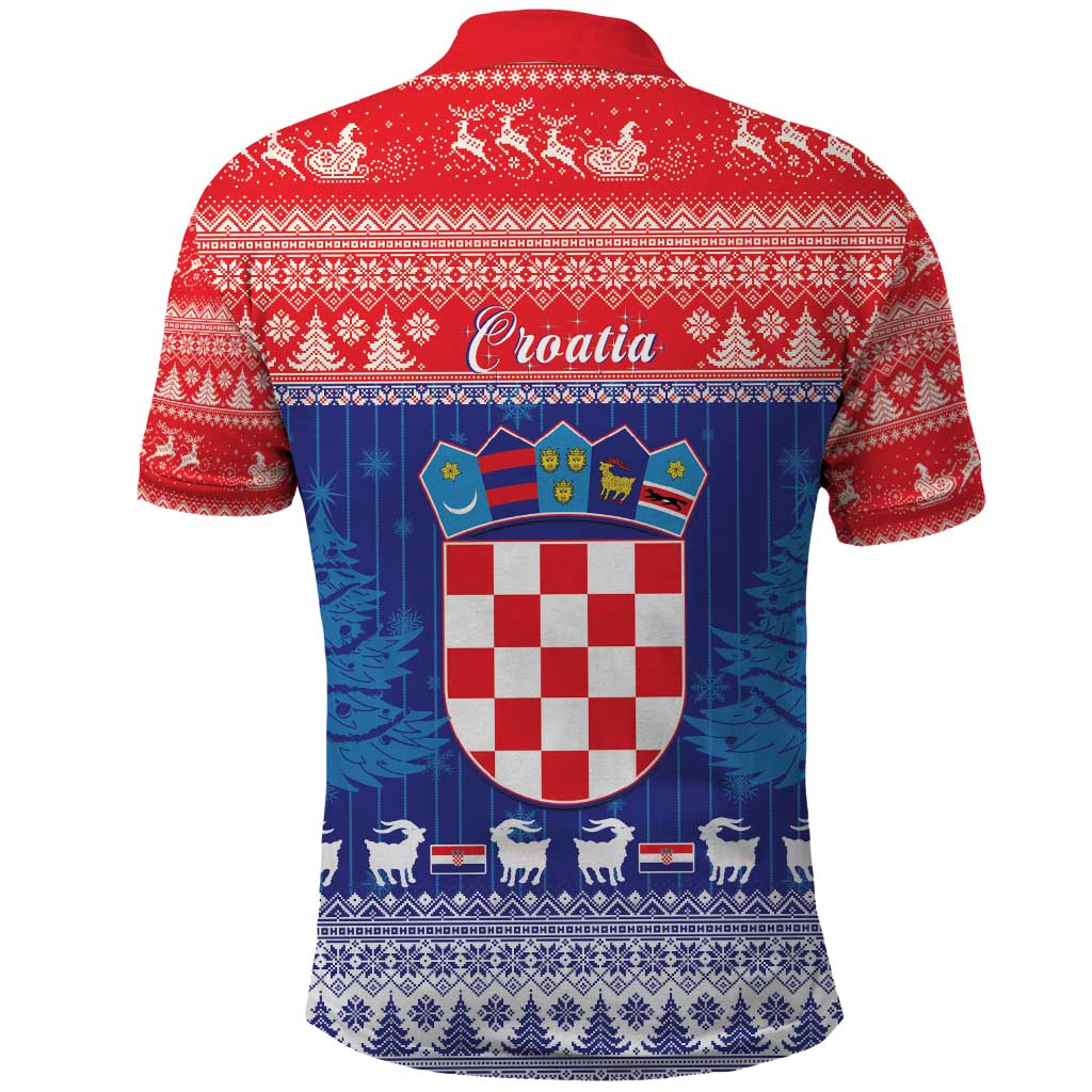 Croatia Christmas Polo Shirt Coat Of Arms Sretan Bozic - Wonder Print Shop