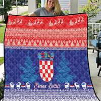 Croatia Christmas Quilt Coat Of Arms Sretan Bozic - Wonder Print Shop