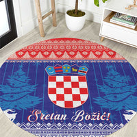 Croatia Christmas Round Carpet Coat Of Arms Sretan Bozic