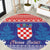 Croatia Christmas Round Carpet Coat Of Arms Sretan Bozic
