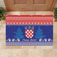 Croatia Christmas Rubber Doormat Coat Of Arms Sretan Bozic - Wonder Print Shop