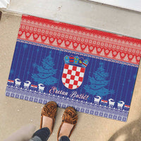 Croatia Christmas Rubber Doormat Coat Of Arms Sretan Bozic - Wonder Print Shop
