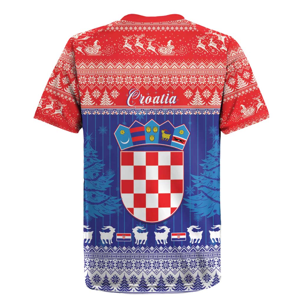 Croatia Christmas Rugby Jersey Coat Of Arms Sretan Bozic - Wonder Print Shop