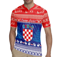 Croatia Christmas Rugby Jersey Coat Of Arms Sretan Bozic - Wonder Print Shop