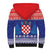 Croatia Christmas Sherpa Hoodie Coat Of Arms Sretan Bozic - Wonder Print Shop