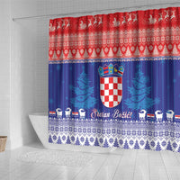 Croatia Christmas Shower Curtain Coat Of Arms Sretan Bozic