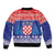 Croatia Christmas Sleeve Zip Bomber Jacket Coat Of Arms Sretan Bozic - Wonder Print Shop