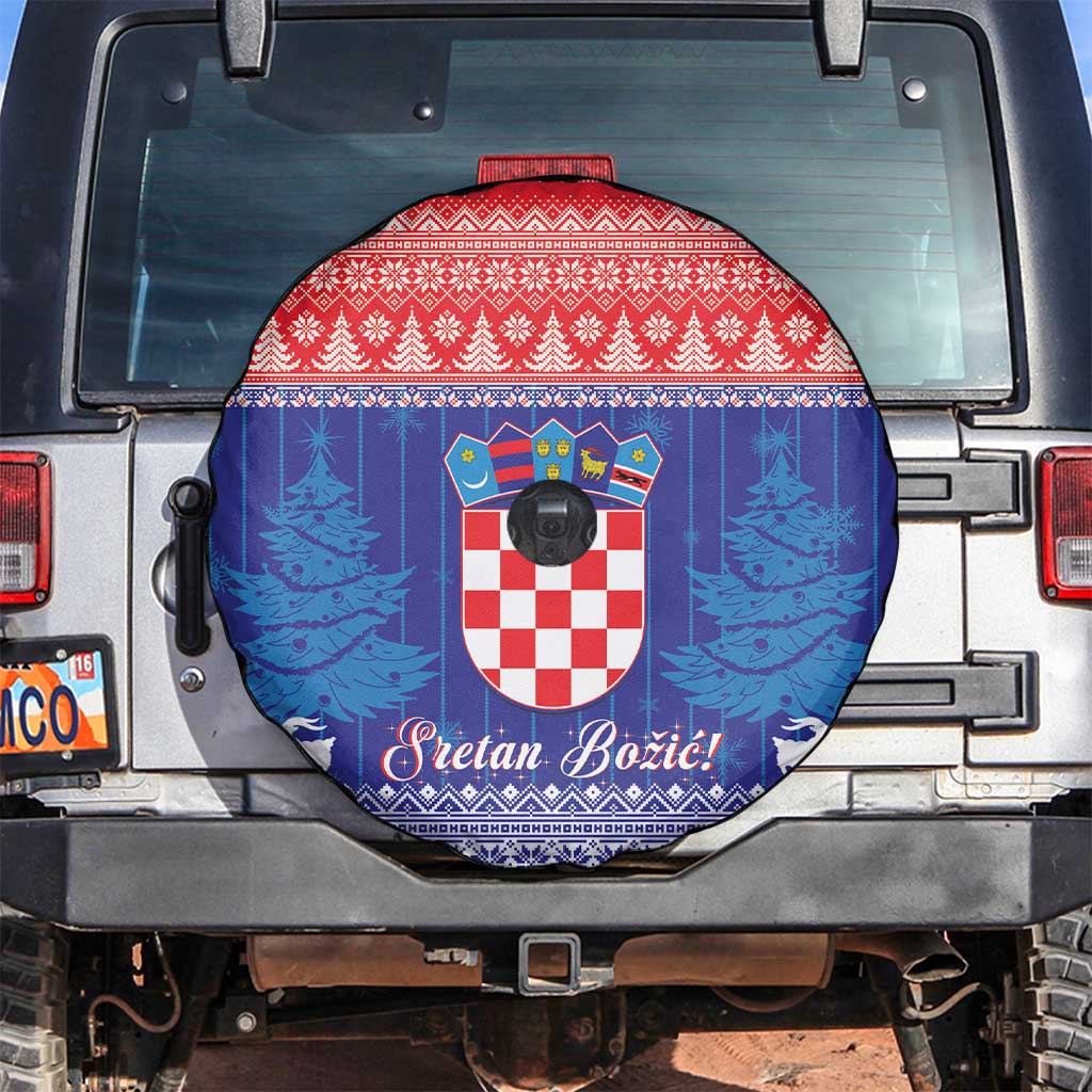 Croatia Christmas Spare Tire Cover Coat Of Arms Sretan Bozic - Wonder Print Shop