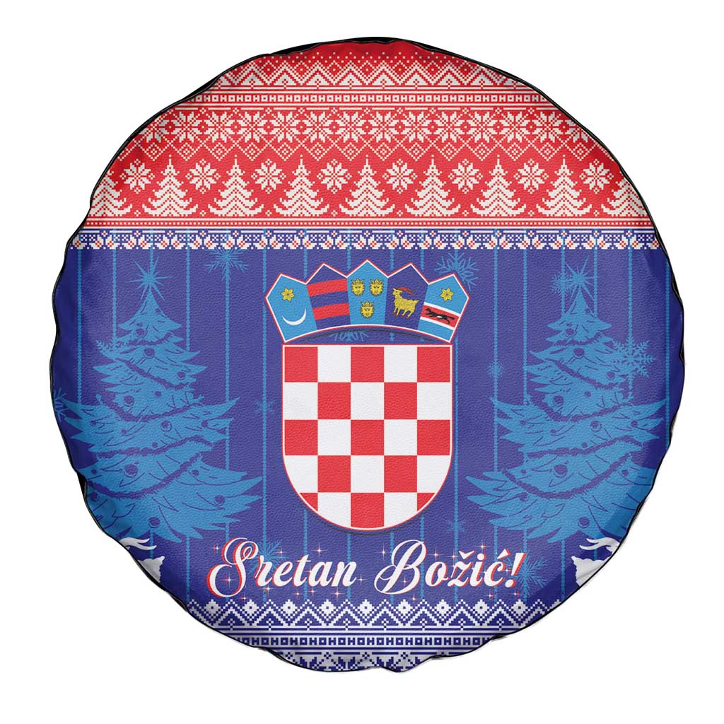 Croatia Christmas Spare Tire Cover Coat Of Arms Sretan Bozic - Wonder Print Shop