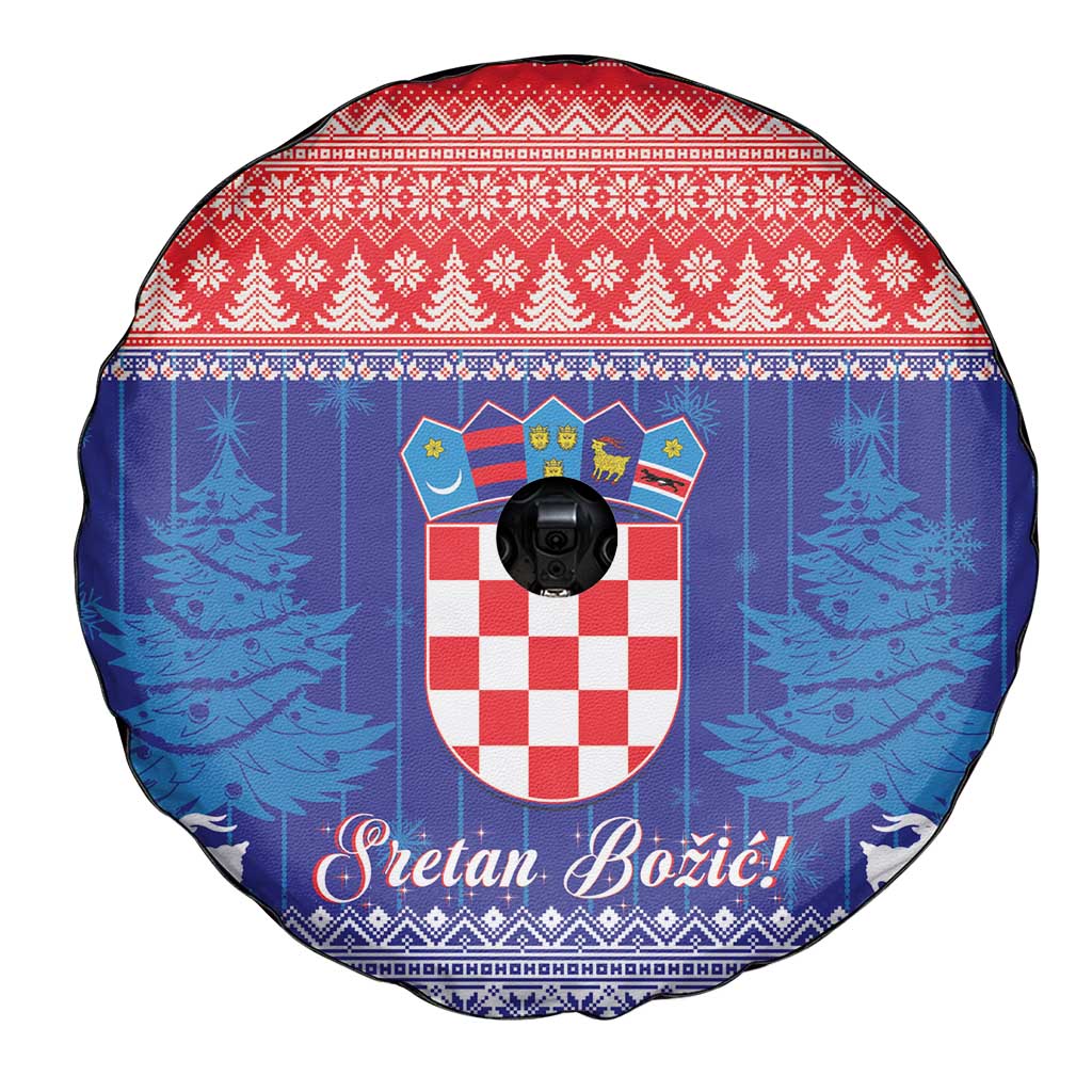 Croatia Christmas Spare Tire Cover Coat Of Arms Sretan Bozic - Wonder Print Shop