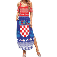 Croatia Christmas Summer Maxi Dress Coat Of Arms Sretan Bozic - Wonder Print Shop