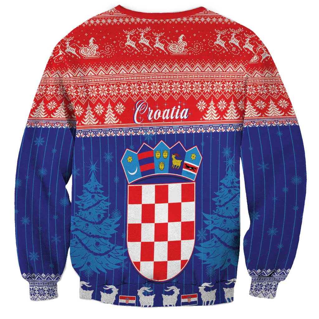 Croatia Christmas Sweatshirt Coat Of Arms Sretan Bozic - Wonder Print Shop