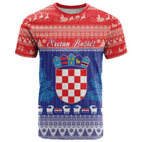 Croatia Christmas T Shirt Coat Of Arms Sretan Bozic - Wonder Print Shop