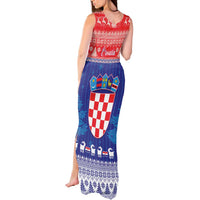 Croatia Christmas Tank Maxi Dress Coat Of Arms Sretan Bozic - Wonder Print Shop