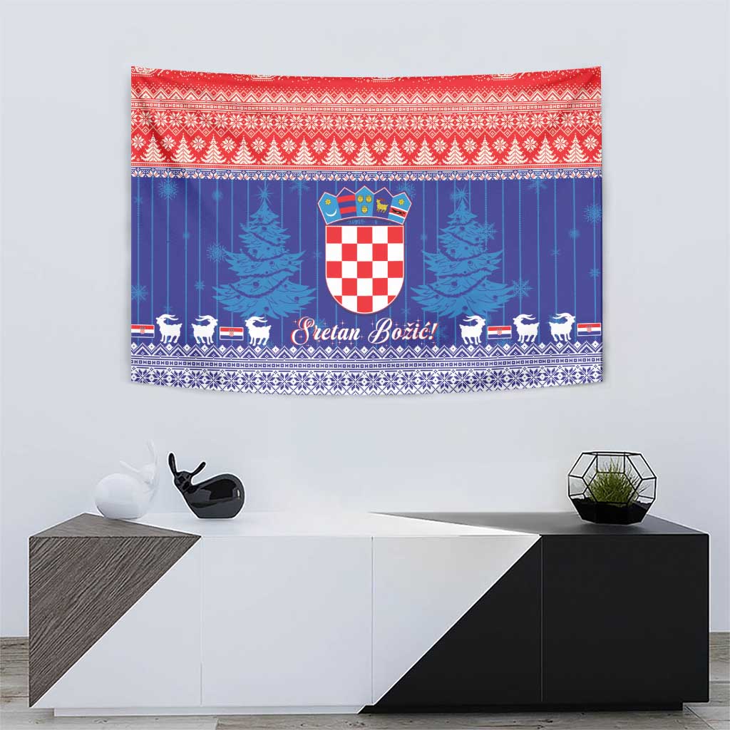 Croatia Christmas Tapestry Coat Of Arms Sretan Bozic - Wonder Print Shop