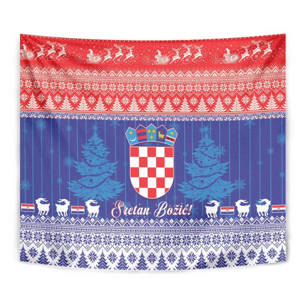 Croatia Christmas Tapestry Coat Of Arms Sretan Bozic - Wonder Print Shop