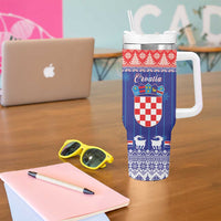 Croatia Christmas Tumbler With Handle Coat Of Arms Sretan Bozic - Wonder Print Shop
