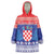 Croatia Christmas Wearable Blanket Hoodie Coat Of Arms Sretan Bozic - Wonder Print Shop