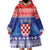 Croatia Christmas Wearable Blanket Hoodie Coat Of Arms Sretan Bozic - Wonder Print Shop
