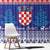 Croatia Christmas Window Curtain Coat Of Arms Sretan Bozic - Wonder Print Shop