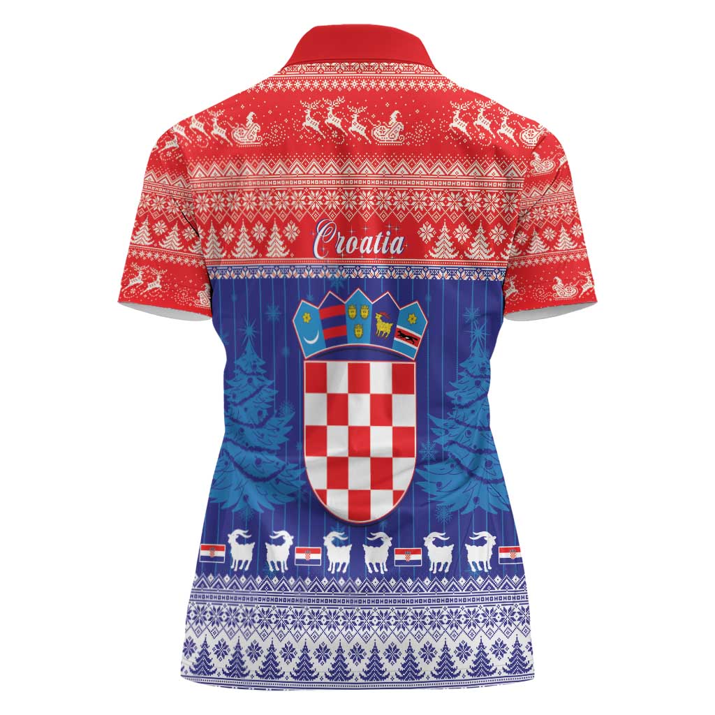 Croatia Christmas Women Polo Shirt Coat Of Arms Sretan Bozic - Wonder Print Shop