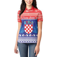 Croatia Christmas Women Polo Shirt Coat Of Arms Sretan Bozic - Wonder Print Shop
