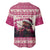 Croatia Christmas Baseball Jersey Pine Marten Playing Violin - Dark Pink Color - Wonder Print Shop
