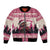 Croatia Christmas Bomber Jacket Pine Marten Playing Violin - Dark Pink Color - Wonder Print Shop