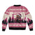 Croatia Christmas Bomber Jacket Pine Marten Playing Violin - Dark Pink Color - Wonder Print Shop
