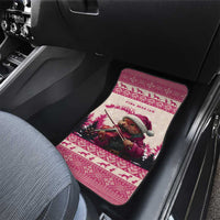 Croatia Christmas Car Mats Pine Marten Playing Violin - Dark Pink Color - Wonder Print Shop