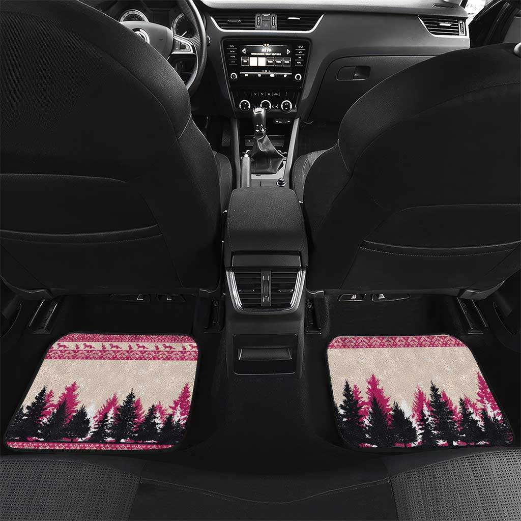 Croatia Christmas Car Mats Pine Marten Playing Violin - Dark Pink Color - Wonder Print Shop