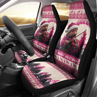 Croatia Christmas Car Seat Cover Pine Marten Playing Violin - Dark Pink Color - Wonder Print Shop