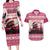 Croatia Christmas Couples Matching Long Sleeve Bodycon Dress and Hawaiian Shirt Pine Marten Playing Violin - Dark Pink Color - Wonder Print Shop