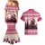 Croatia Christmas Couples Matching Mermaid Dress and Hawaiian Shirt Pine Marten Playing Violin - Dark Pink Color - Wonder Print Shop