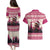 Croatia Christmas Couples Matching Puletasi and Hawaiian Shirt Pine Marten Playing Violin - Dark Pink Color - Wonder Print Shop
