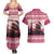 Croatia Christmas Couples Matching Summer Maxi Dress and Hawaiian Shirt Pine Marten Playing Violin - Dark Pink Color - Wonder Print Shop