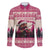 Croatia Christmas Family Matching Off The Shoulder Long Sleeve Dress and Hawaiian Shirt Pine Marten Playing Violin - Dark Pink Color - Wonder Print Shop