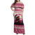Croatia Christmas Family Matching Off Shoulder Maxi Dress and Hawaiian Shirt Pine Marten Playing Violin - Dark Pink Color - Wonder Print Shop